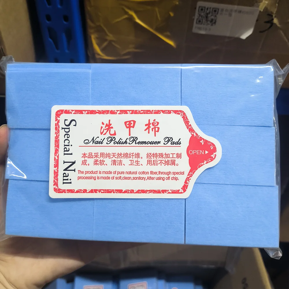 600Pcs/Pack Pink Lint-Free Nail Wipe 100% Cotton Pads UV Gel Nail Polish Removal Wipes For Beauty Salon Nail Art Cleaning Tools