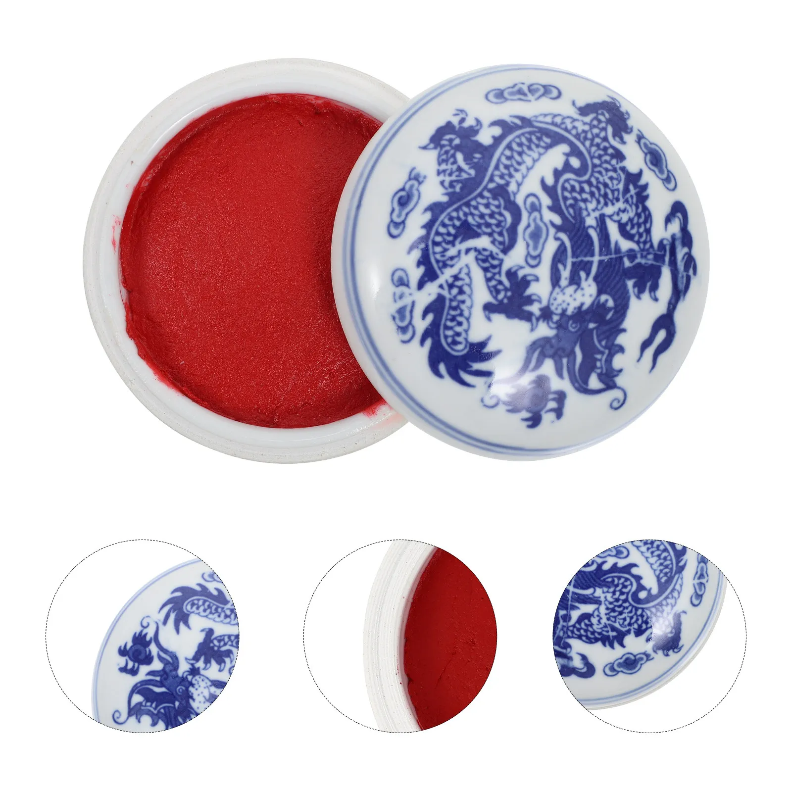 Portable Round Inkpad with Vibrant Red Ink Suitable for Calligraphy Rubber Stamps Scrapbook Crafts Lightweight Art Tool