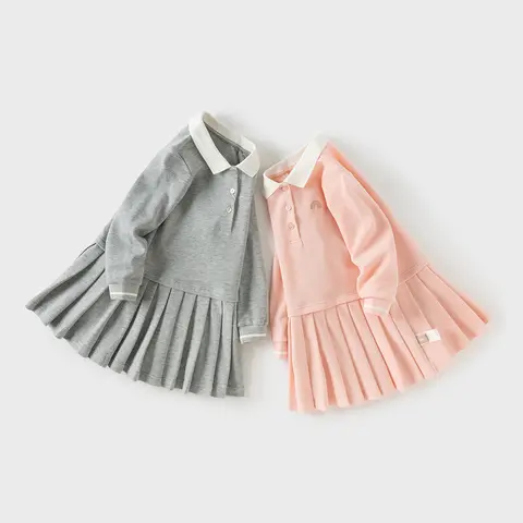 Dave Bella Autumn Girl Baby Princess Dress Casual Sweet Cute College Style Kids Polo Long sleeved Dress Party Gentle DB3254962