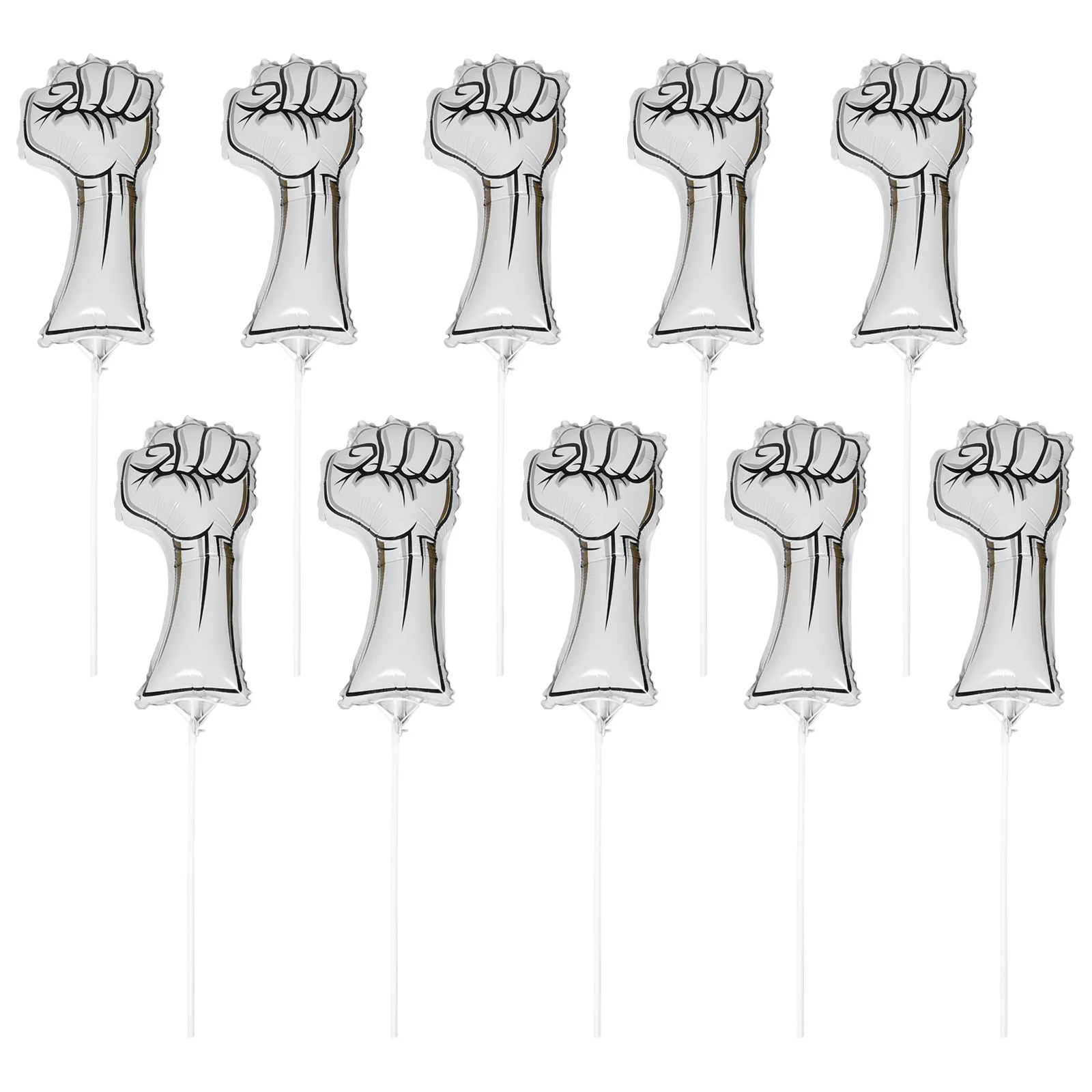 10 قطع من بالونات التشجيع القابلة للنفخ من رقائق الألومنيوم لدعائم الحفلات المدرسية لحدث كرة القدم