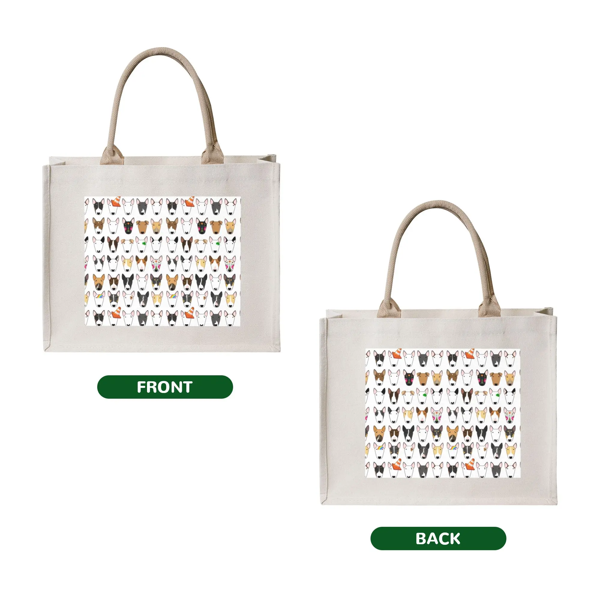 Multi Bull Repeat  Grocery Shopping Bag Funny Shopper Tote Shoulder Bags Large Capacity Portable Dog Lover Bull Terrier  Handbag
