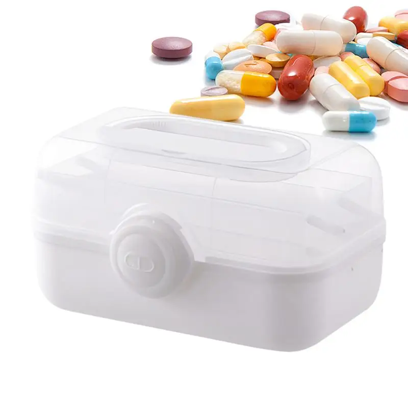 

Medicine Box Organizer Storage Transparent Pill Organizers Family Medicine Container Box Clear Multi Layer Storage Box Container