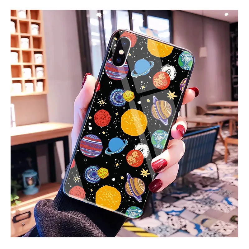 

Moon Stars Space Astronaut Glass phone case For iphone 17 Pro Max Air 16 15 14 13 Pro Max 15 16 Pro 15Plus