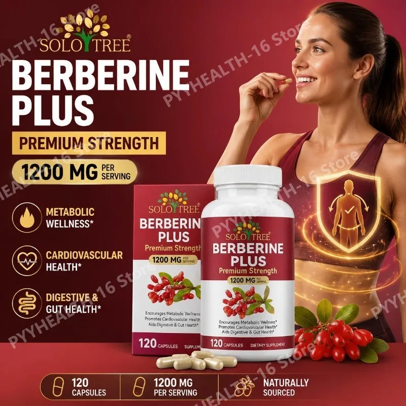 Berberine Capsules 1200mg Per Serving with Royal Jelly 10mg for Metabolic Wellness,Digestive & Cardiovascular Support,120 Count