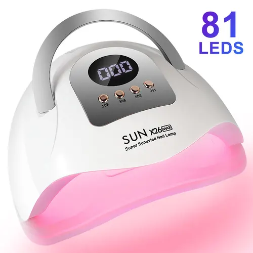 SUN X26 MAX UV LED lámpara artística de uñas 81LED secador de uñas profesional lámpara de secado de esmalte de Gel con temporizador Sensor automático herramienta de uñas