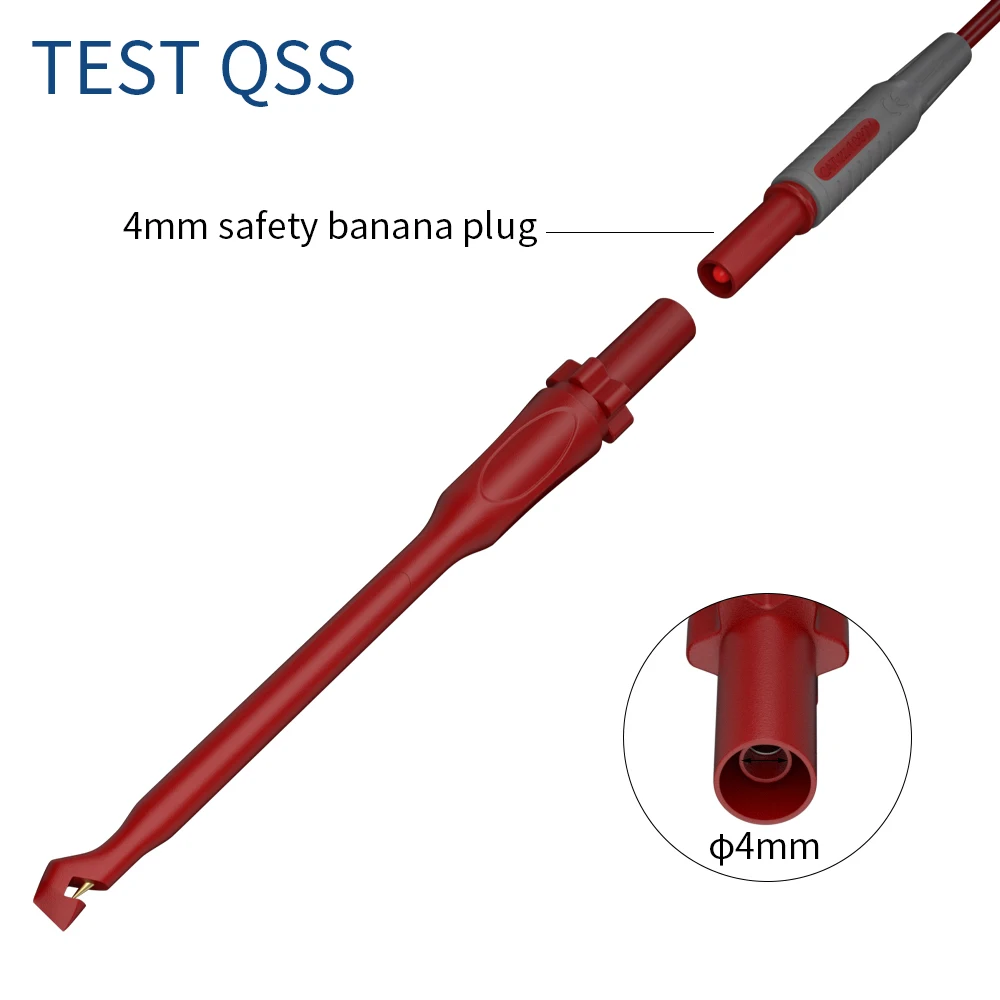 QSS 2PCS Multimeter Test Stick Safety Non-Destructive Wire-Piercing Probes With 4MM Jack Puncture Test Hook Tool Q.30036