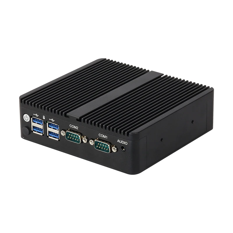 Fanless Mini PC Intel Celeron J6412 N2840 J1900 2x COM RS232 RS485 2x LAN 6xUSB HDMI VGA Mini PCIE SIM Slot Windows Linux