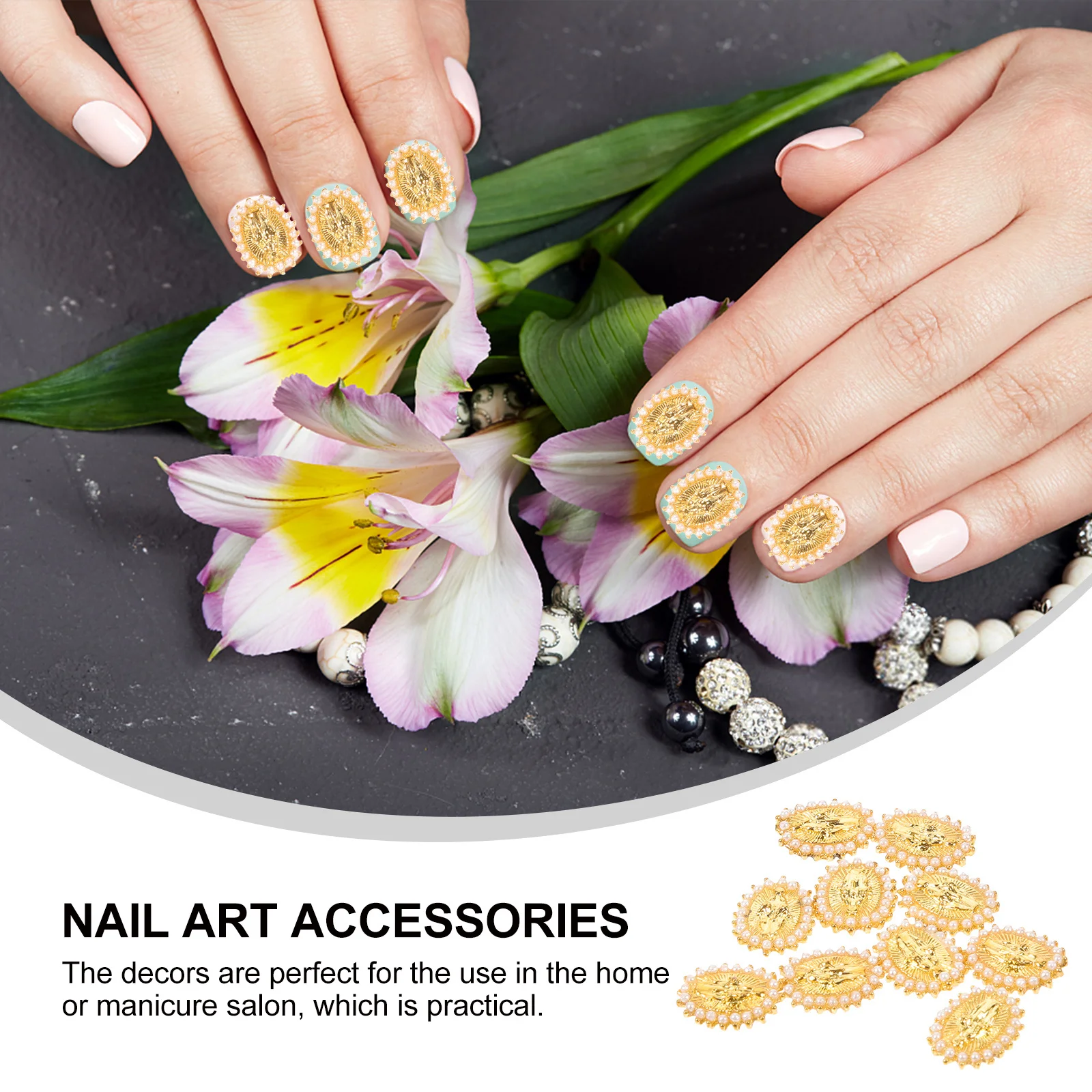 

10Pcs Nail Art Charms Small Metal Nail Charms Creative DIY Manicure Decorations for Fake Natural Nails Manicure Supplies