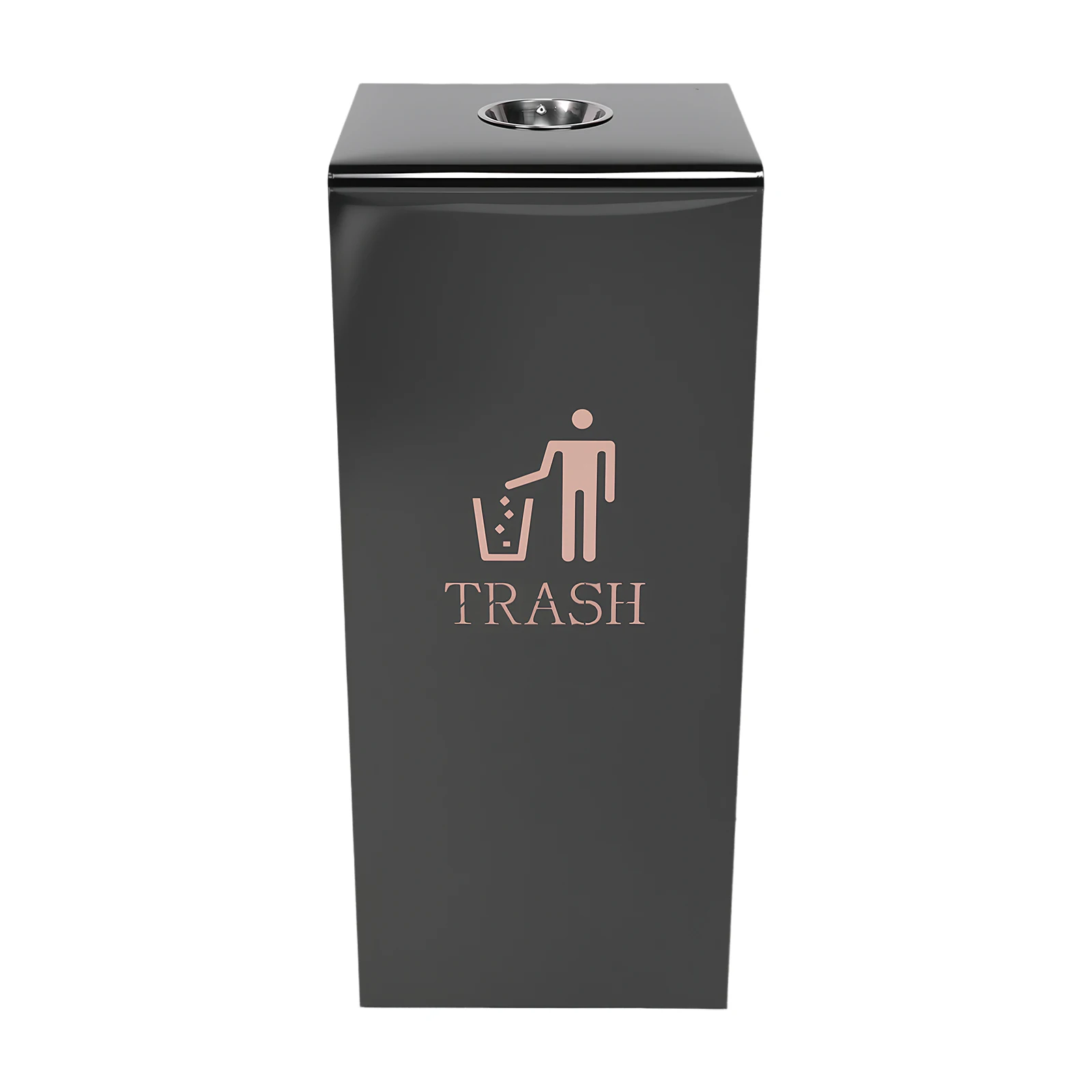 

Stainless Steel Commercial Metal Outdoor Trash Can with Removable Inner Bucket Heavy Duty Trash Can for Patio Hotel Park Garden