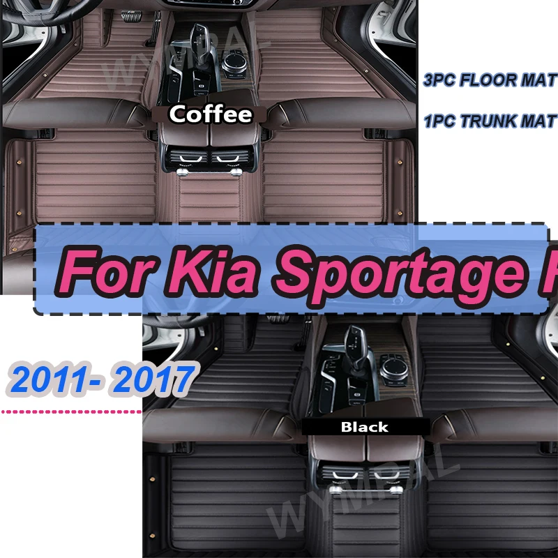 

LUXURY Car Floor Mats For Kia Sportage R 2011 2012 2013 2014 2015 2016 2017 Custom Auto Foot Pads Carpet Interior Accessories