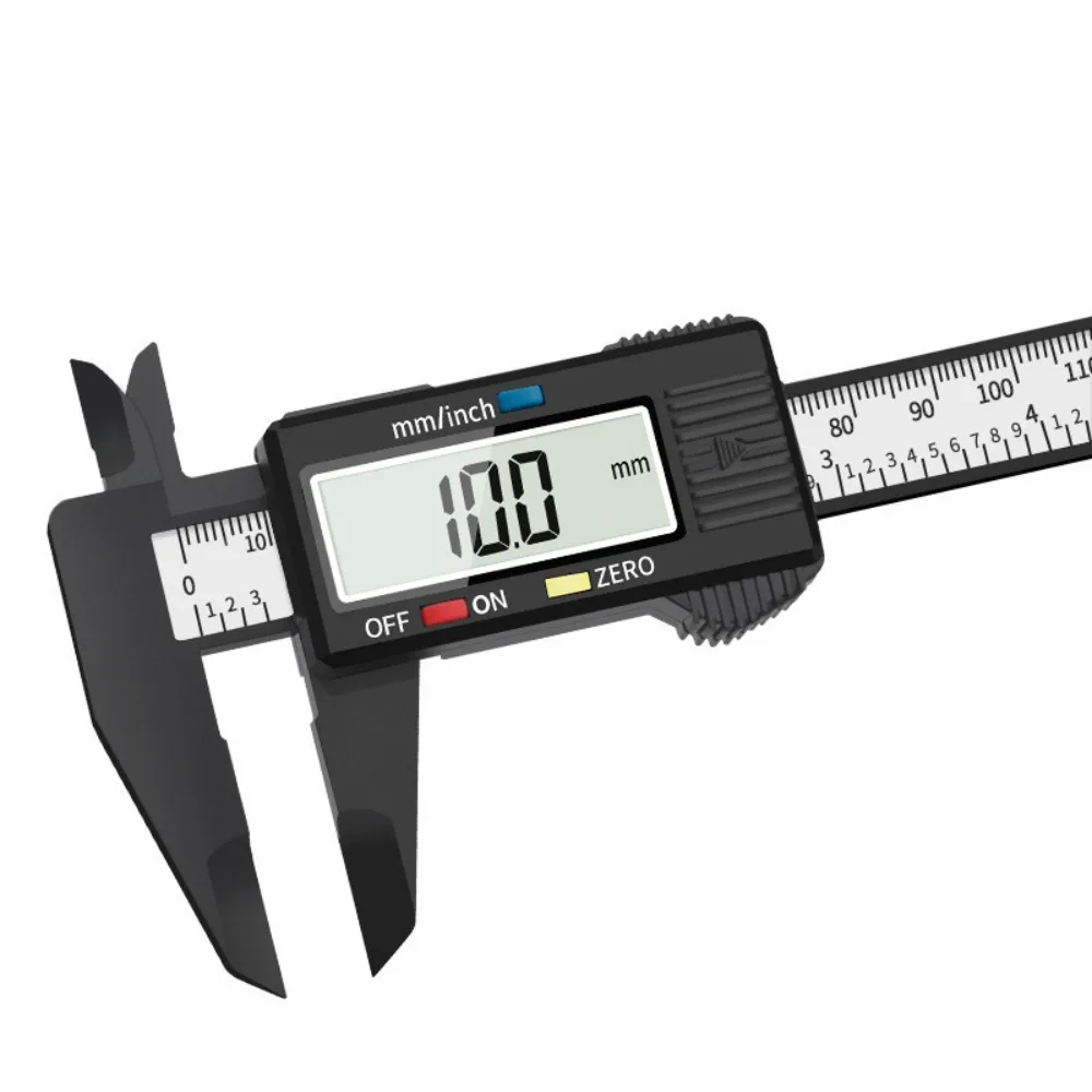 Plastic Digital Electronic Vernier Caliper (0-150/100mm) with Carbon Fiber Components for Jewelry & Antique Craft Measuring