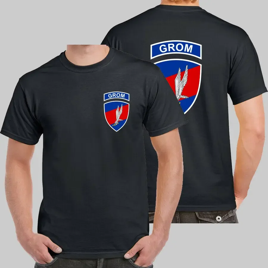 JW GROM Poland Special Troops Special Forces Men T-shirt Short Sleeve Casual 100% Cotton T-shirt