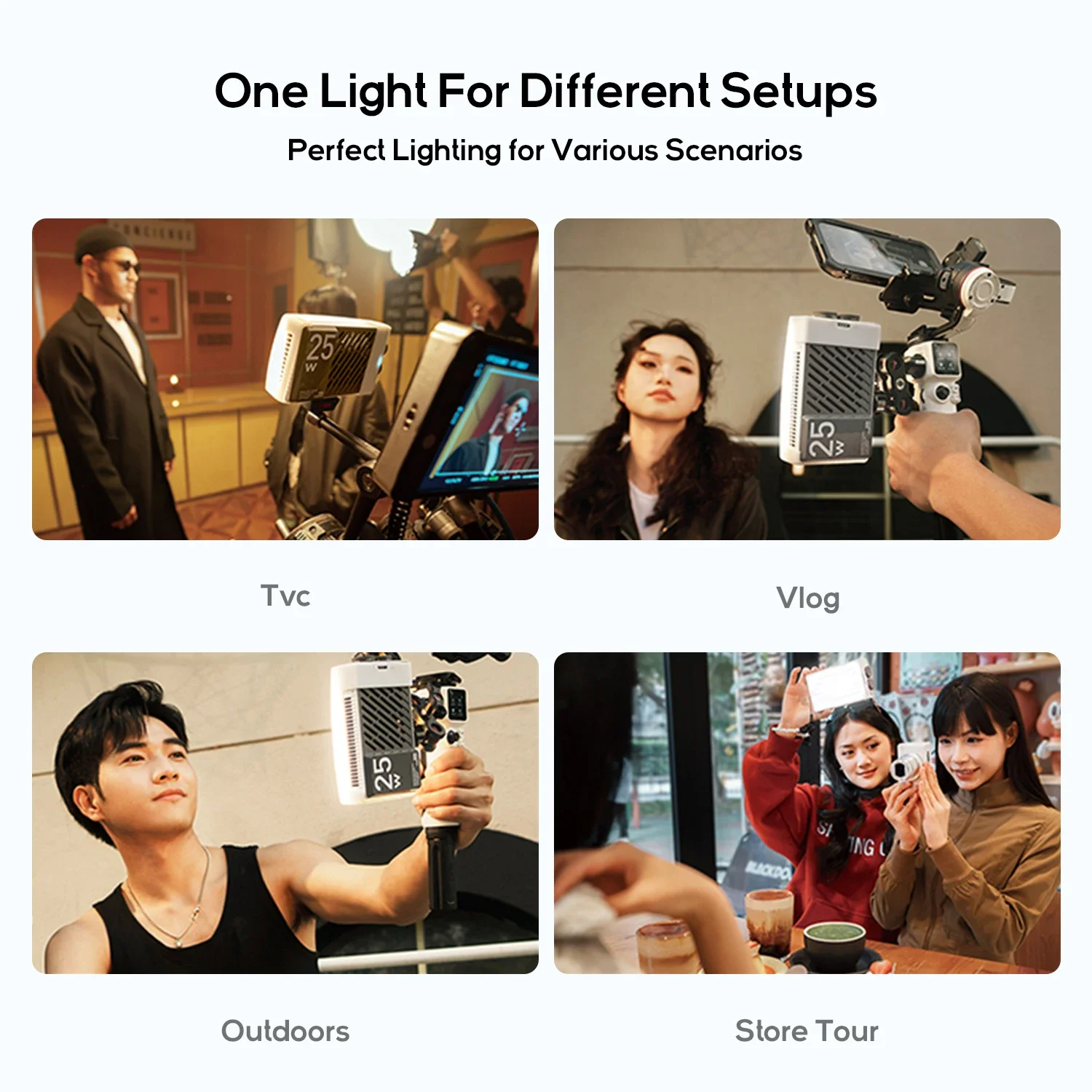 ZHIYUN CM25 Luces LED Lighting Fixtures 25W Handheld Photography Lamp Dual Color Temperature Live Streaming Supplement Light