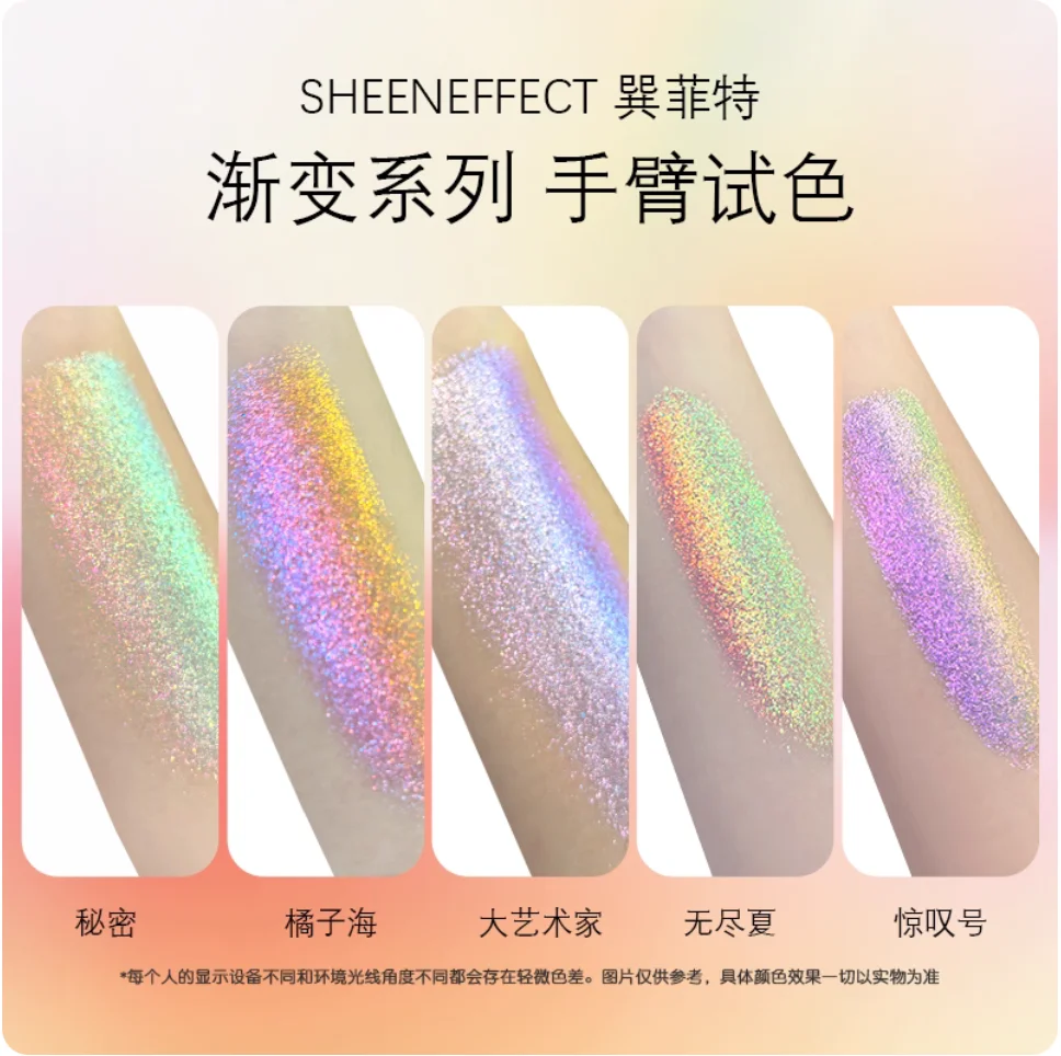 SheenEfect Gradient Chameleon pigmento Ombretto Ombretto singolo Evidenziatore Cosmetici per trucco portatili facili da sfumare