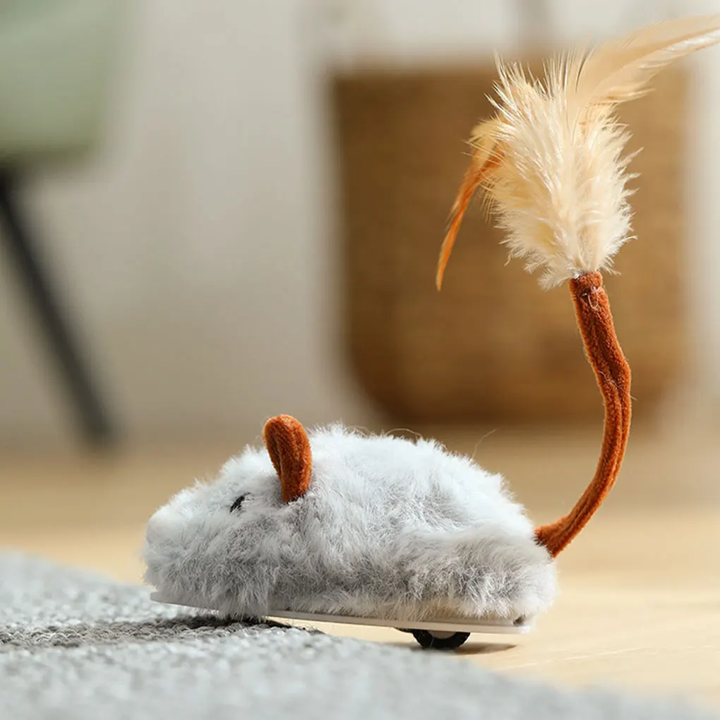 Прочные и долговечные игрушки для кошек, электрические мыши в рулоне, плавно на полу, электрическая мышь, игрушки BS светло-серый