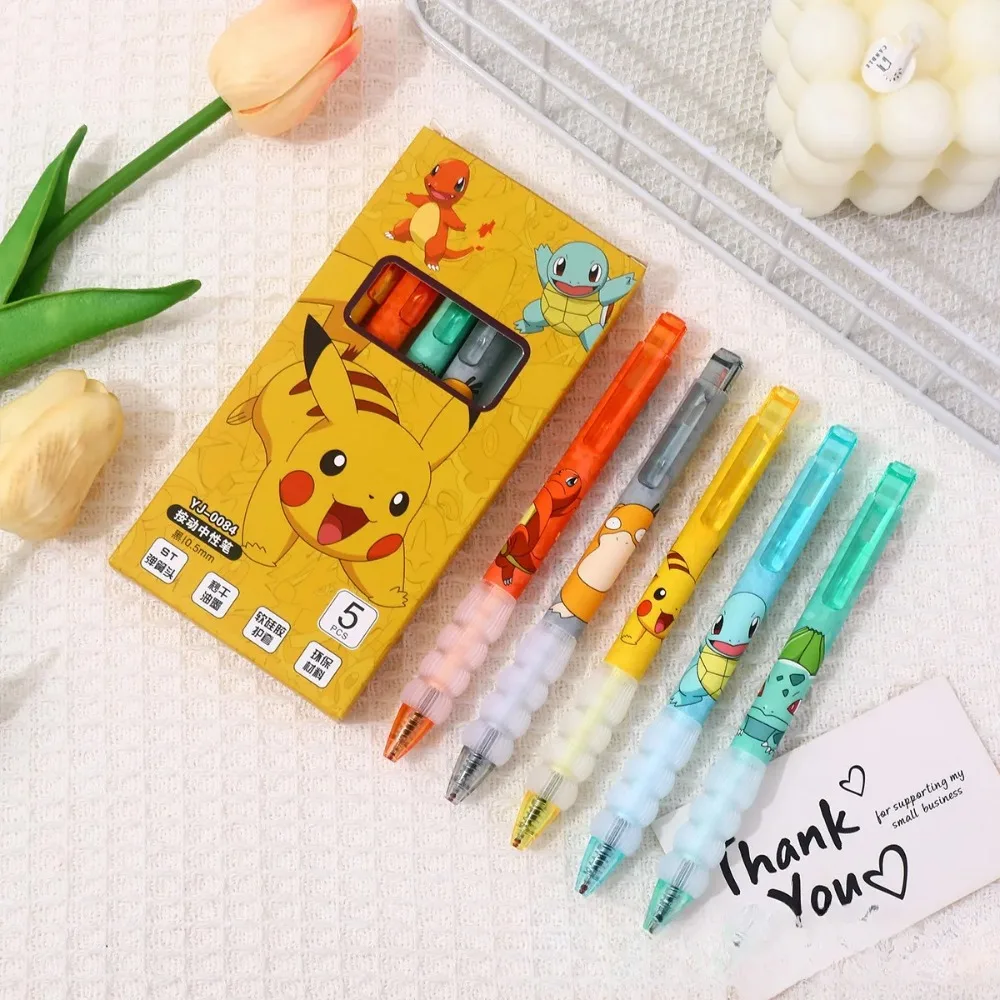 5 Pokémon-Neutralstifte, Prüfungsstifte für Schüler, schnelle Büro-Signaturstifte, Lernmaterialien, Schreibwaren-Geschenke, Feiertagsgeschenke
