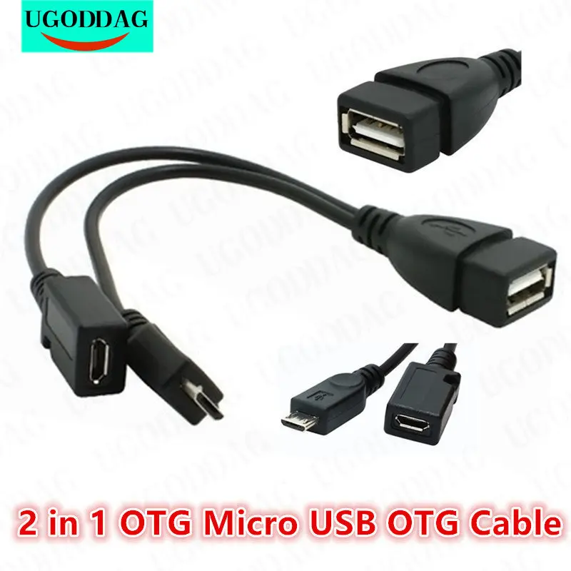 2 in 1 OTG Adapters Micro USB Male Female to USB Female Cable OTG Adapter for Andriod Phone Samsung Galaxy Moto ME960