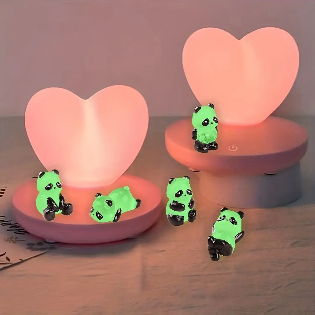 1pc Panda Doll Shines in the Dark, Micro Landscape Horticultural Potting Decoration, Outdoor Courtyard Lawn Decoration image 3