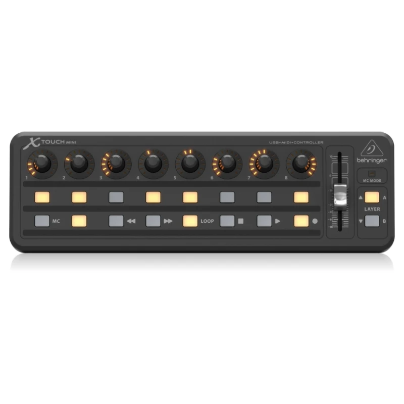 Behringer X-TOUCH MINI Ultra-Compact Universal USB Controller with USB/MIDI Interface and 60-mm Master Fader for DAWs, Effects