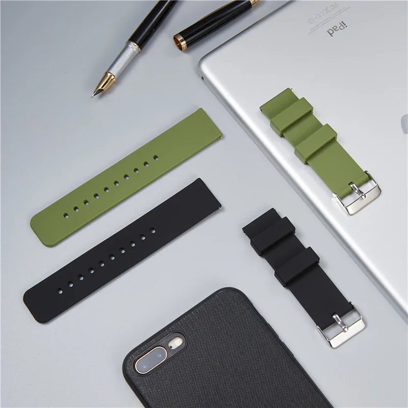 Quick Release Strap 12mm 14mm 16mm 18mm 20mm 22mm 24mm Silicone Watchbands Watch Accessories Belts Wrist Band Soft Rubber Straps