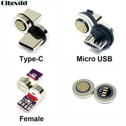 Cltgxdd 1PCS Round Magnetic Cable Type C Micro USB Magnet Connector Replacement Parts Mobile Phone Dust Plug Adapter