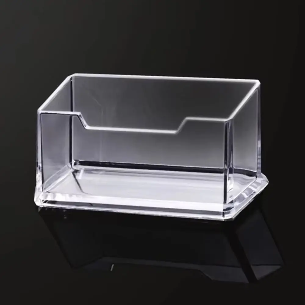 1Pcs Display Stand Business Card Box Clear Transparent 1/2/3 Grids Bussiness Card Holder School Office Supplies Acrylic Plastic