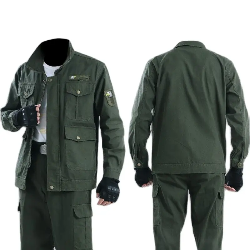 Men'S Pure Cotton Workshop Work Suit Electrician Welder Maintenance Construction Worker Wear-Resistant Painter Mechanic Jacket