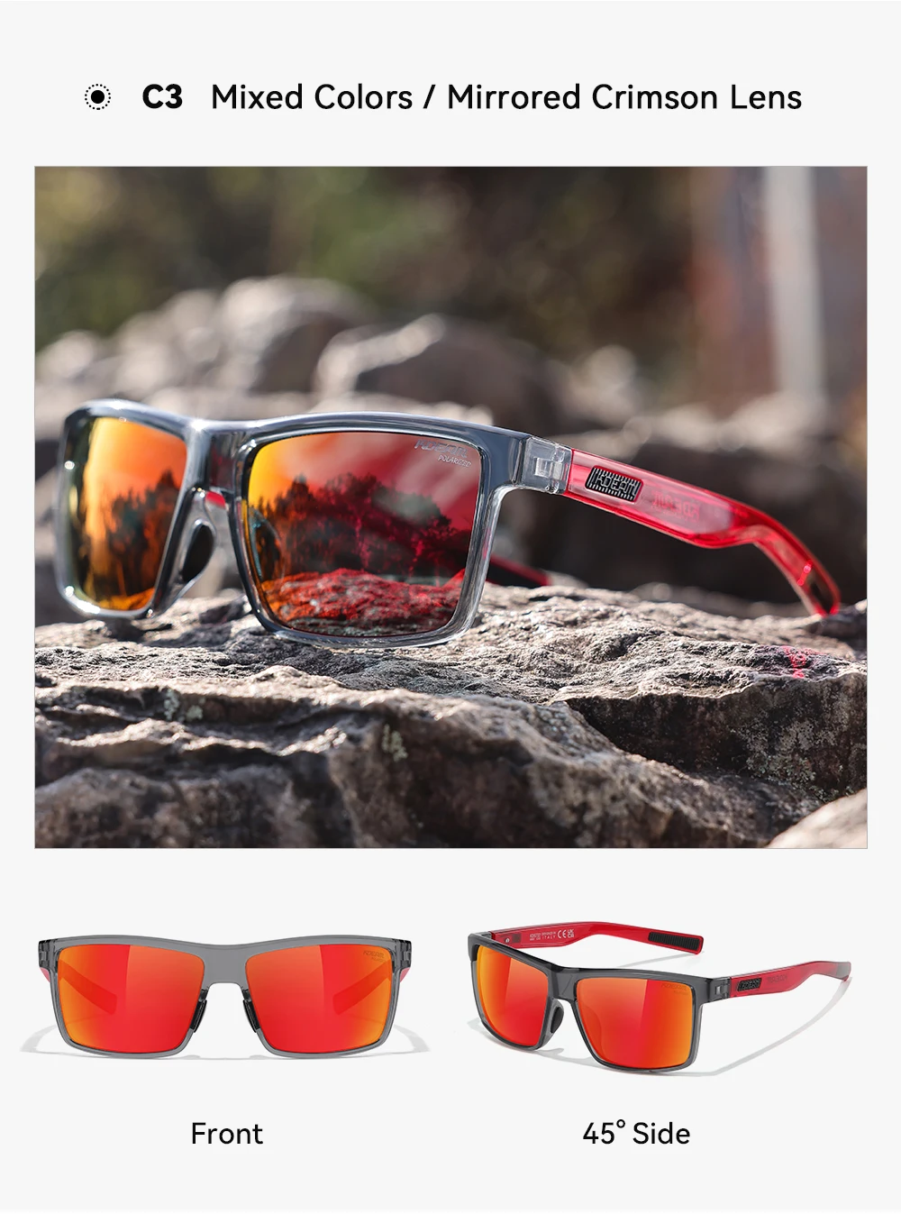 KDEAM Übergroße Herren-Sonnenbrille, polarisiert, TR90, große Sonnenbrille, Breite 160 mm, Schutzhülle im Lieferumfang enthalten, KD0737 MAX – Detail 13