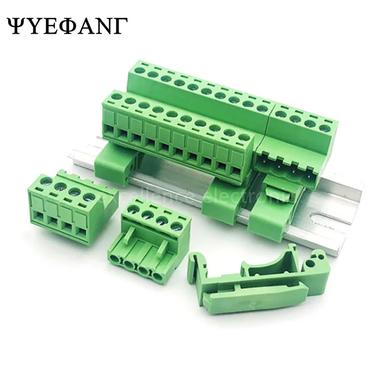 1 مجموعة 5.08 مللي متر السكك الحديدية نوع لحام سلك موصل طرفي صف بعقب مشترك تصاعد 35 مللي متر السكك الحديدية محطة كتلة بعقب 2P-12P #1