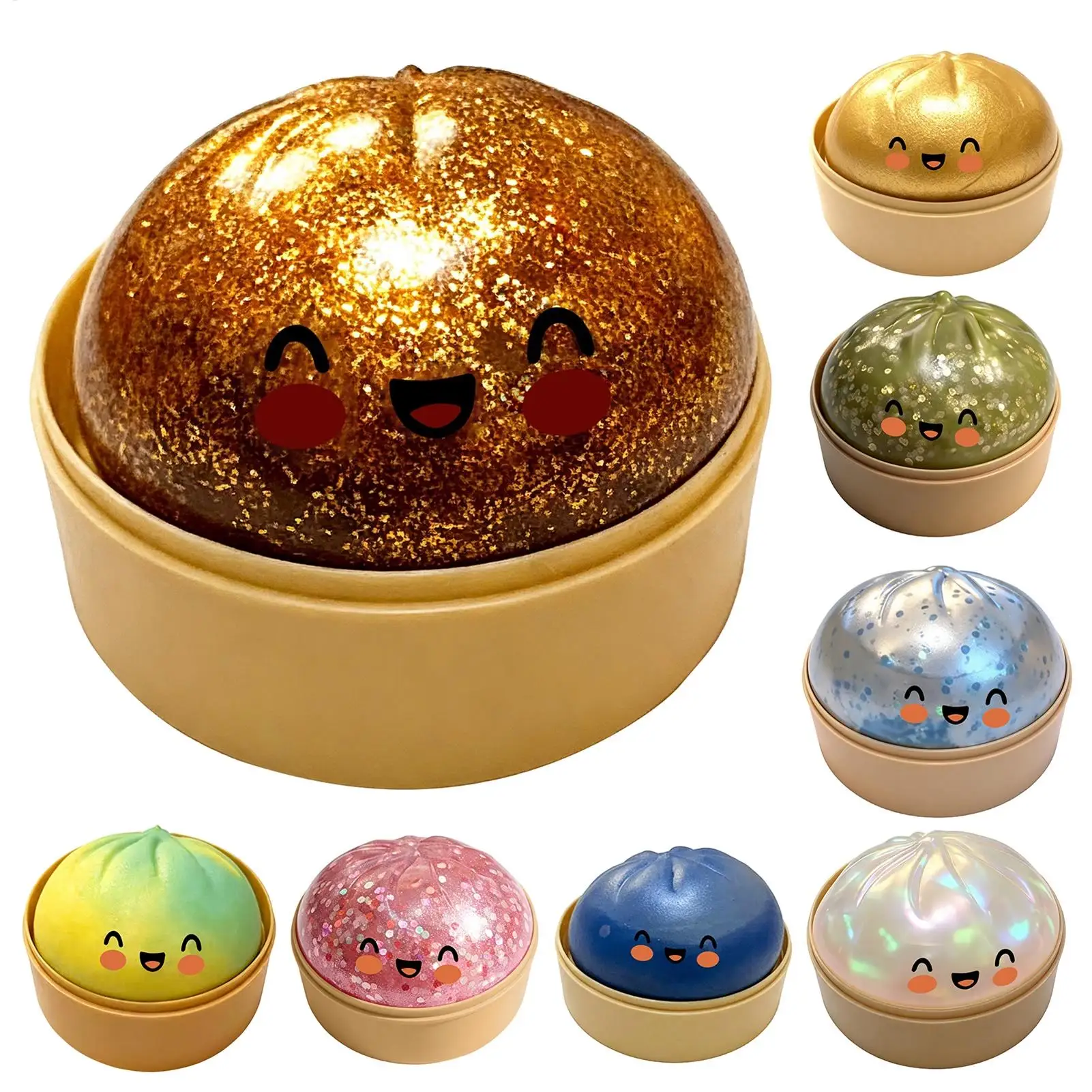 Bolas Sensoriales Coloridas en Forma de Bollo Gigante Arcoíris, Bola Antiestrés, Raro Bollo Rosa Brillante, Juguete Suave para Apretar