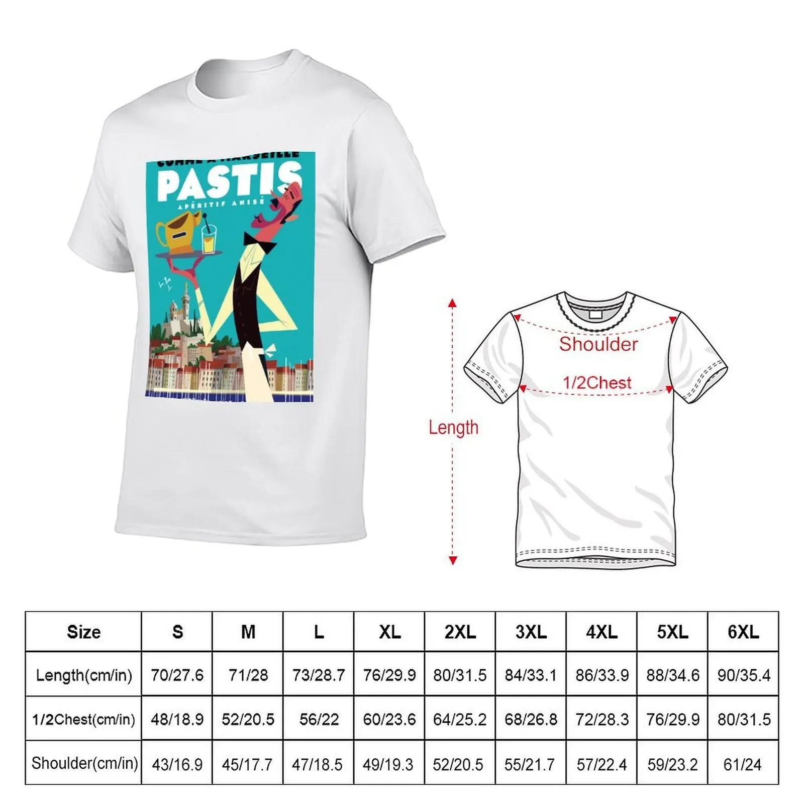 Pastis poster T-Shirt t shirts for man graphic vintage funny t shirts man T-Shirt