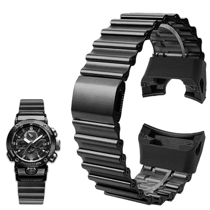 

Watch strap for Casio Sky Hero Space Black Warrior GWR-B1000 Modified Steel Strap Stainless Steel watchband Accessories