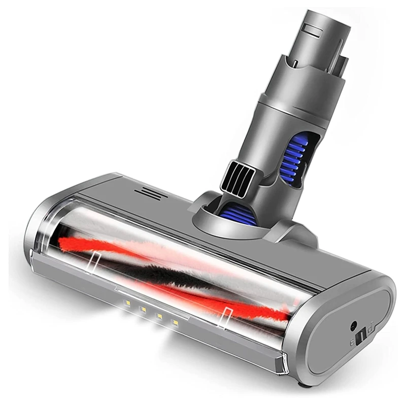 Electric Turbo Roller Brush For Dyson V6 DC58 DC59 DC61 DC62 Quick Release Brush With LED Light For Carpets Hard Floors