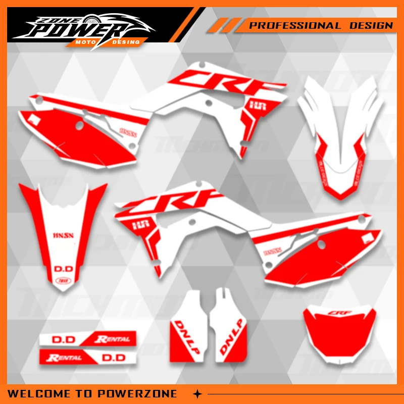 

Powerzone Motorcycle Graphics Background Decals Stickers Kit For Honda CRF250 2018-2021 CRF450 2017-2020 CRF 250 450