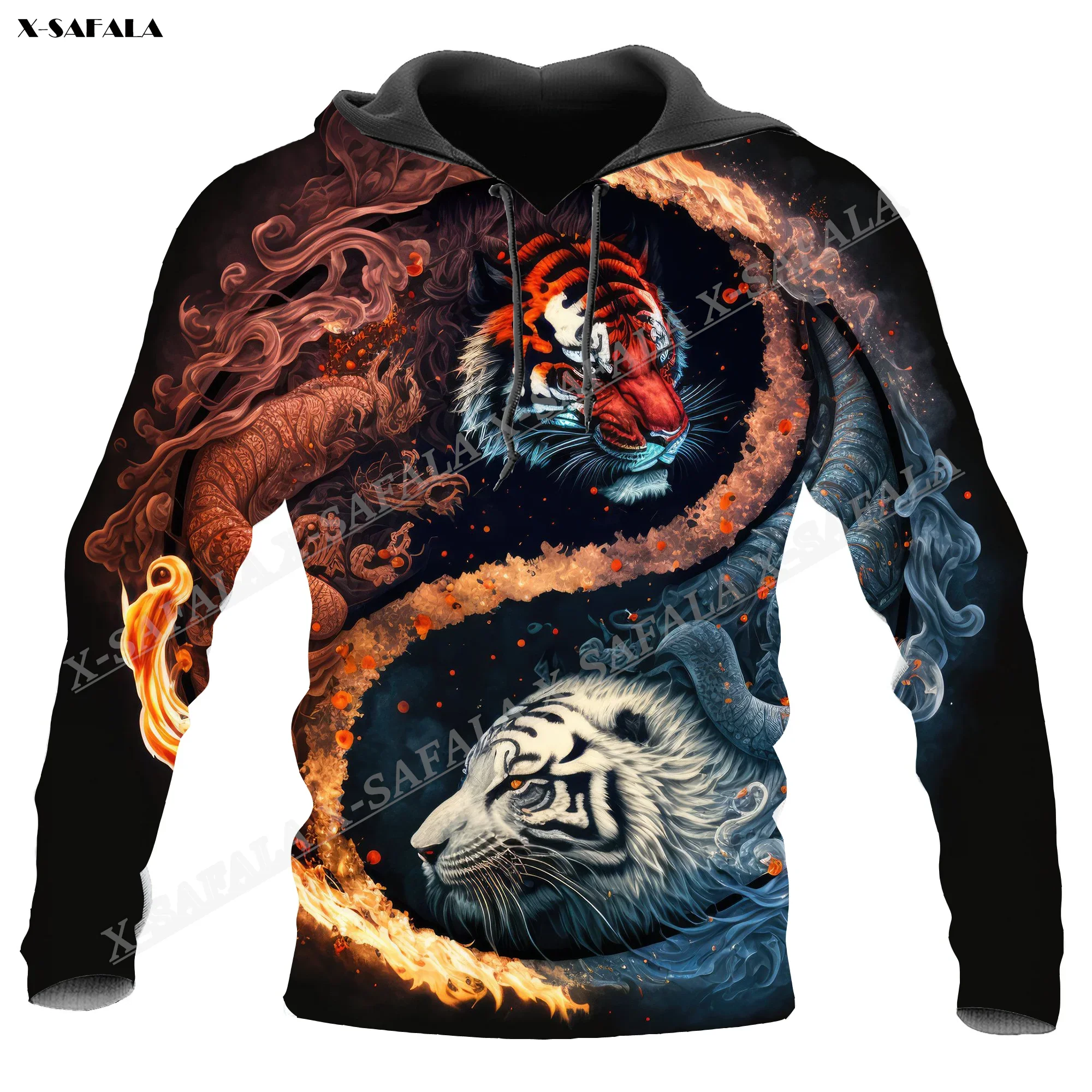 

Exclusive Art Fire Tiger Yin Yang 3D Print Hoodie Man Women Harajuku Outwear Zipper Pullover Sweatshirt Casual Jacket Tracksuit