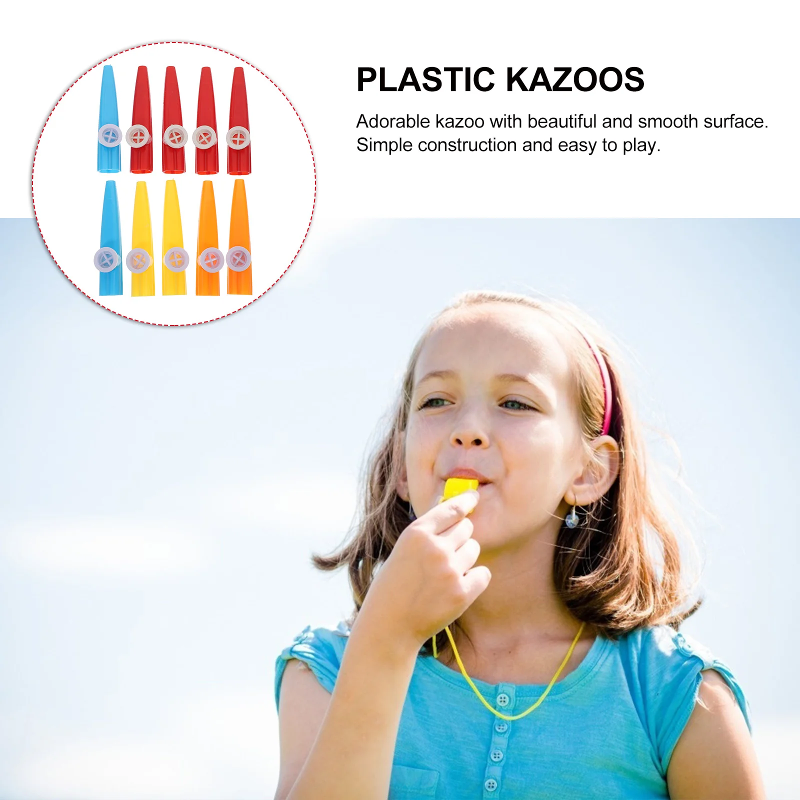 플라스틱 Kazoos 악기, 음악 애호가용 다채로운 카주 플루트, 10 개