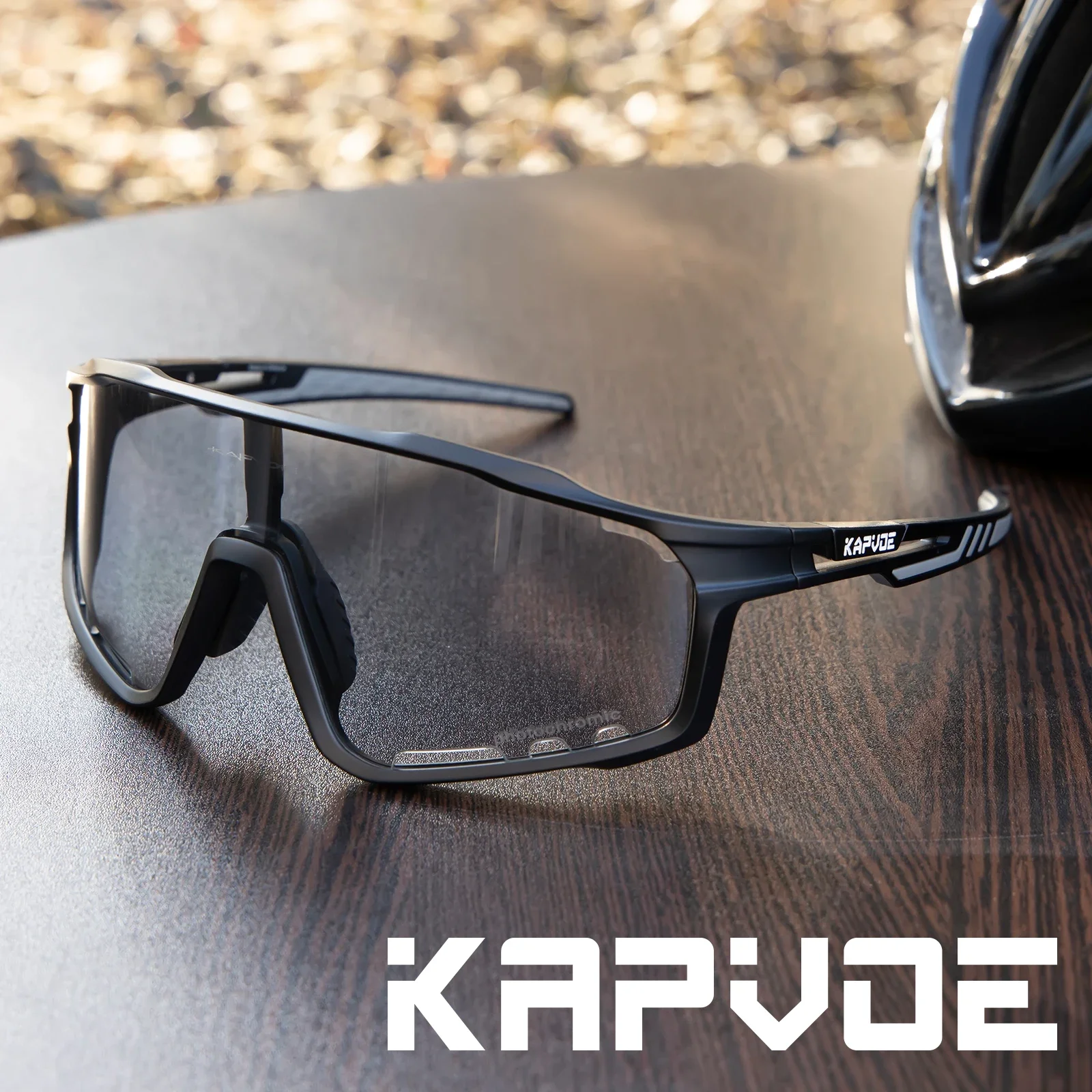 Kapvoe Photochromic Cycling Glasses Cycling Sunglasses UV400 Built-in Myopia Frame Outdoor Bike Eyewear Sports Bicycle Goggles