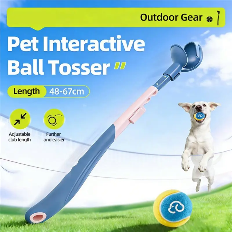 Dog Ball Launcher Sport With Telescopic Handle For Dog Balls For Dogs Pet Fetch Ball Thrower Perfect For Kids Gray-[Jyqn A78G]