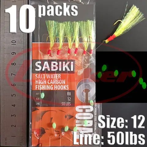 Lunker Sabiki bete flasher rigg krok mjukt bete lysande ål glow dark makrillfiske snapper mulloway flathead mullet haj 10 best sales makrillriggar - №6
