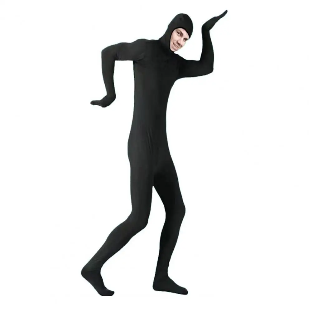 Stage Performance Jumpsuit with Zipper Full Outfit Skin Tight Jumpsuit Role-Playing Photography Studio Invisible Man Tights