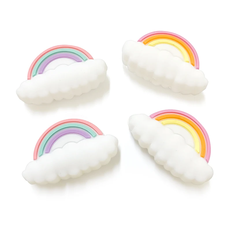 1/3/10pcs New Rainbow Silicone Baby Teether Tooth Care Pendant DIY Pacifier Chain Accessories Baby Toys