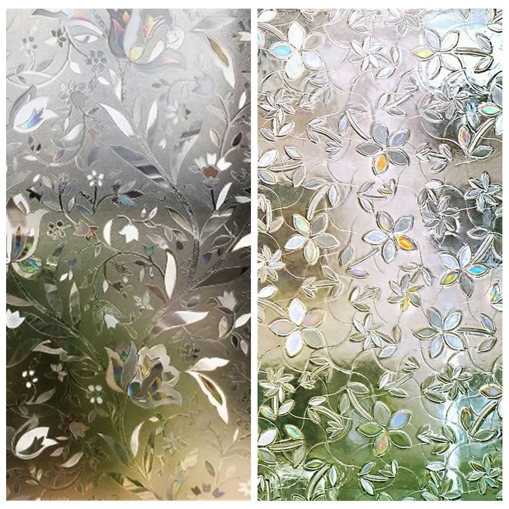 Selbst klebende Regenbogen UV-Blockierung nicht klebende Fenster Vinyl Aufkleber Fenster Glas Aufkleber Fenster Filme 3D statische dekorative Privatsphäre