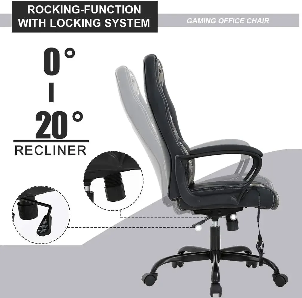 Furniture suppliesRacing Gaming Chair Home Office Chair Ergonomic Desk Chair Massage PU Leather Computer  with Lumbar Suppo