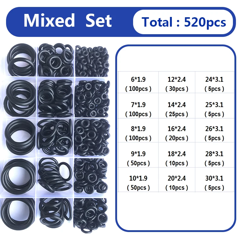 NBR Black O-ring Rubber Gaskets kit Nitrile Rubber High Pressure O-Rings Nitrile Butadiene Rubber Spacer Oil Resistance Washer