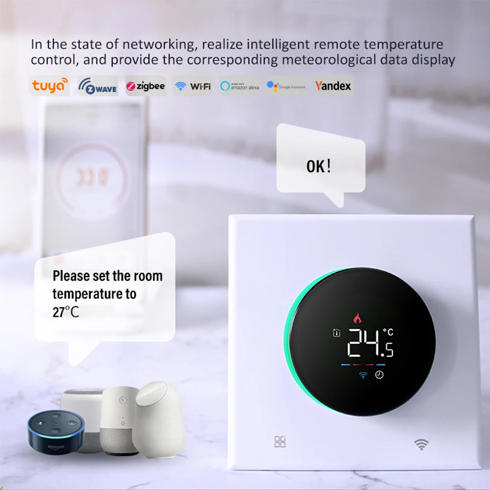 WiFi Thermostat Smart Knob Thermostat Heating Control Home Room Electric Underfloor Water Gas Boiler Temperature Controller