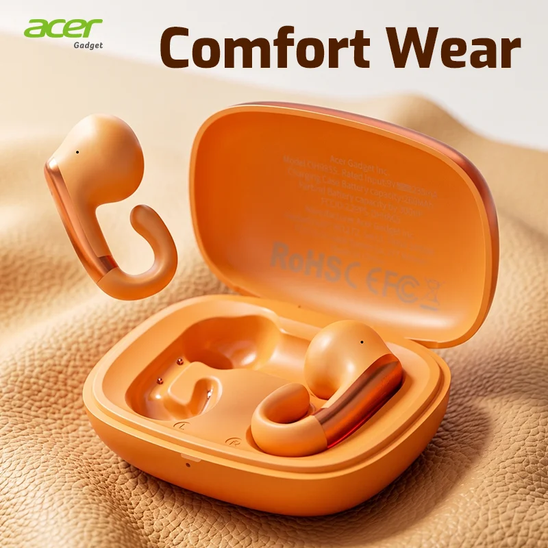 Acer Ohr665 Open-Back Wireless Headphones with Ear Clip Design, Comfortable to Wear, Equipped with Bluetooth 6.0 Chip, Enc Call Noise Reduction, Touch Control, High-Fidelity Sound Quality, and Long Battery Life