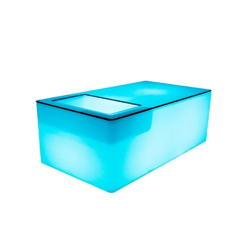 KTV luminous coffee table, bar table and chair combination, nightclub rectangular table colorful luminous