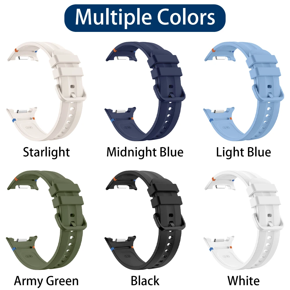 Sweat-Proof Sport Silicone Band for Samsung Galaxy Watch 9 8 40mm 44mm Durable Replacement Strap for Galaxy Watch 8 Classic