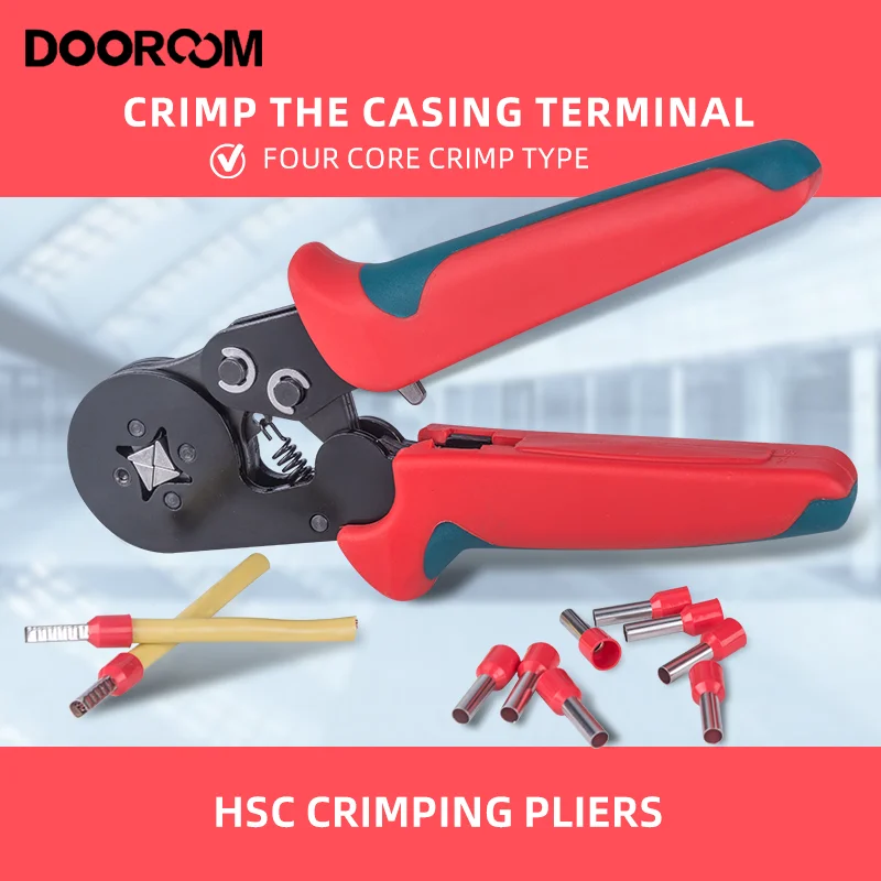 

DOOROOM Tube Type Crimping Pliers Cold Pressed Terminal Pliers Crimp Pliers Needle Shaped Wire Clamping Electrical Tools