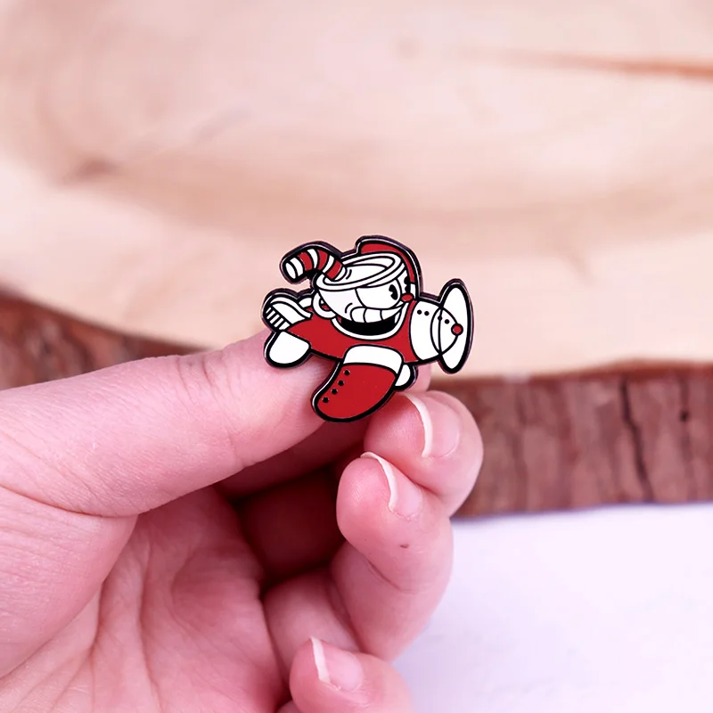Aero Cupheads Enamel Pin Cute Cup Mugman Metal Badge Game Brooch Jewelry Gifts